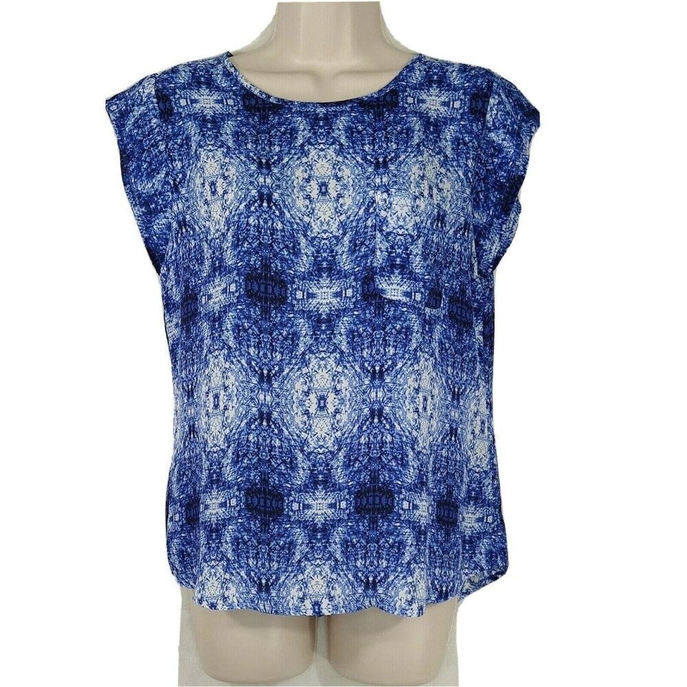 Violet Claire Top Shirt Women Size S Blue White